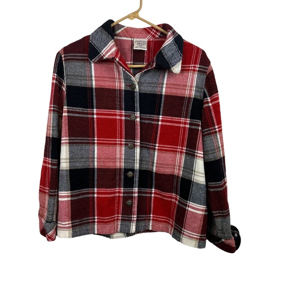 Vintage Allison Daley Gorgeous Buffalo (Red, Blk & white) Plaid Jacket Size 12P - Picture 5 of 9